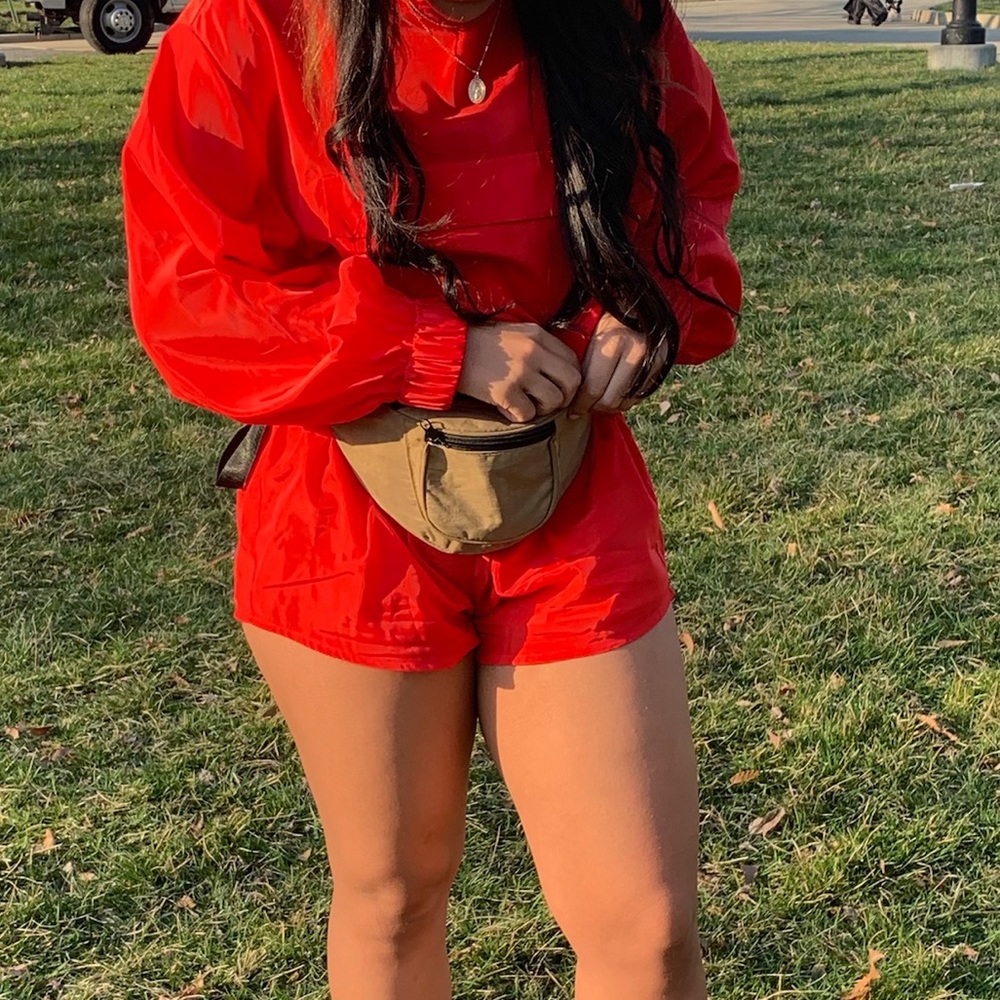 Dress up or down red romper
